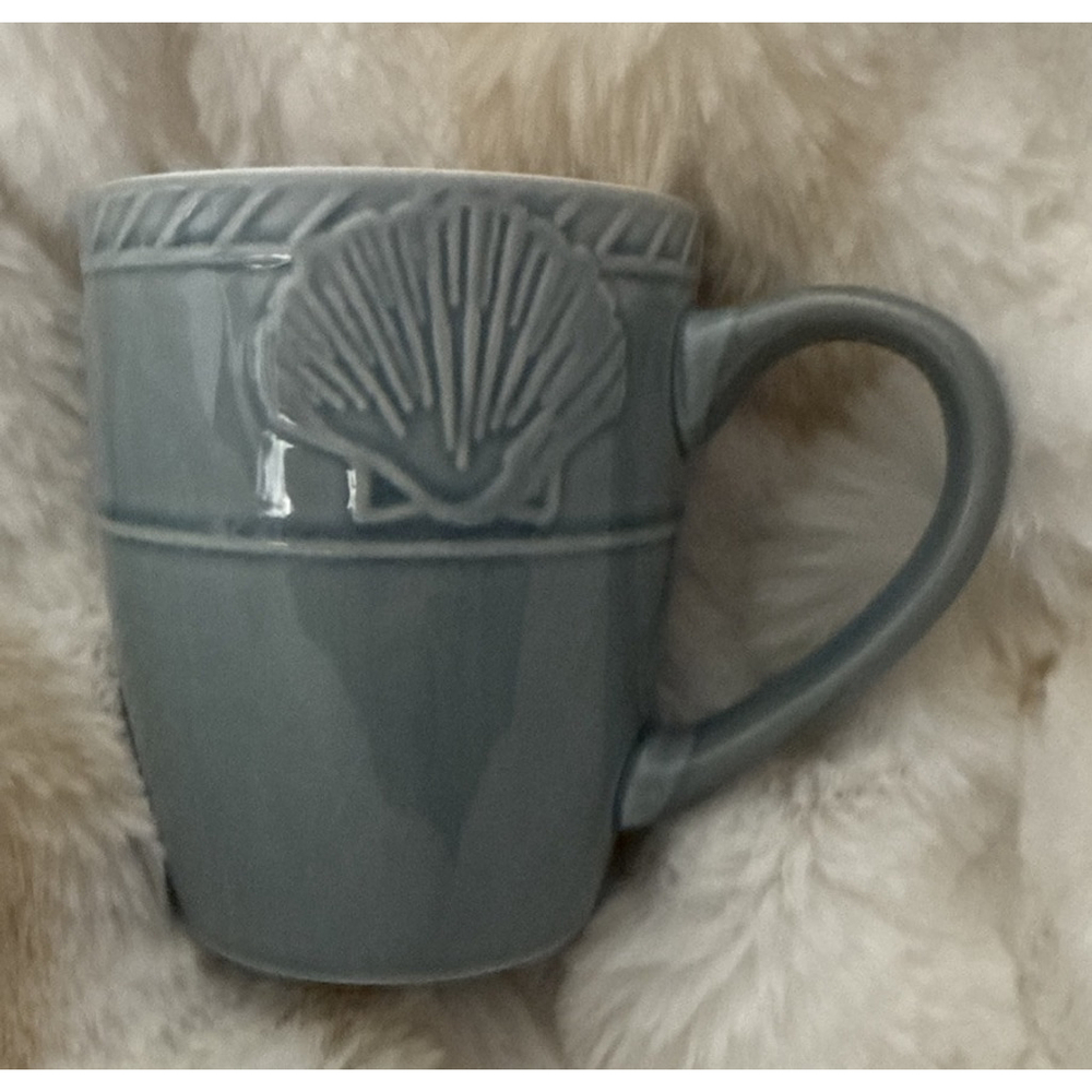 Pfaltzgraff Everyday Antigua Coffee Tea Mugs NEW Seashells Green Blue 12 Avail